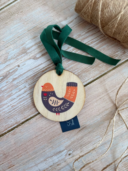 Partridge Wooden Ornament