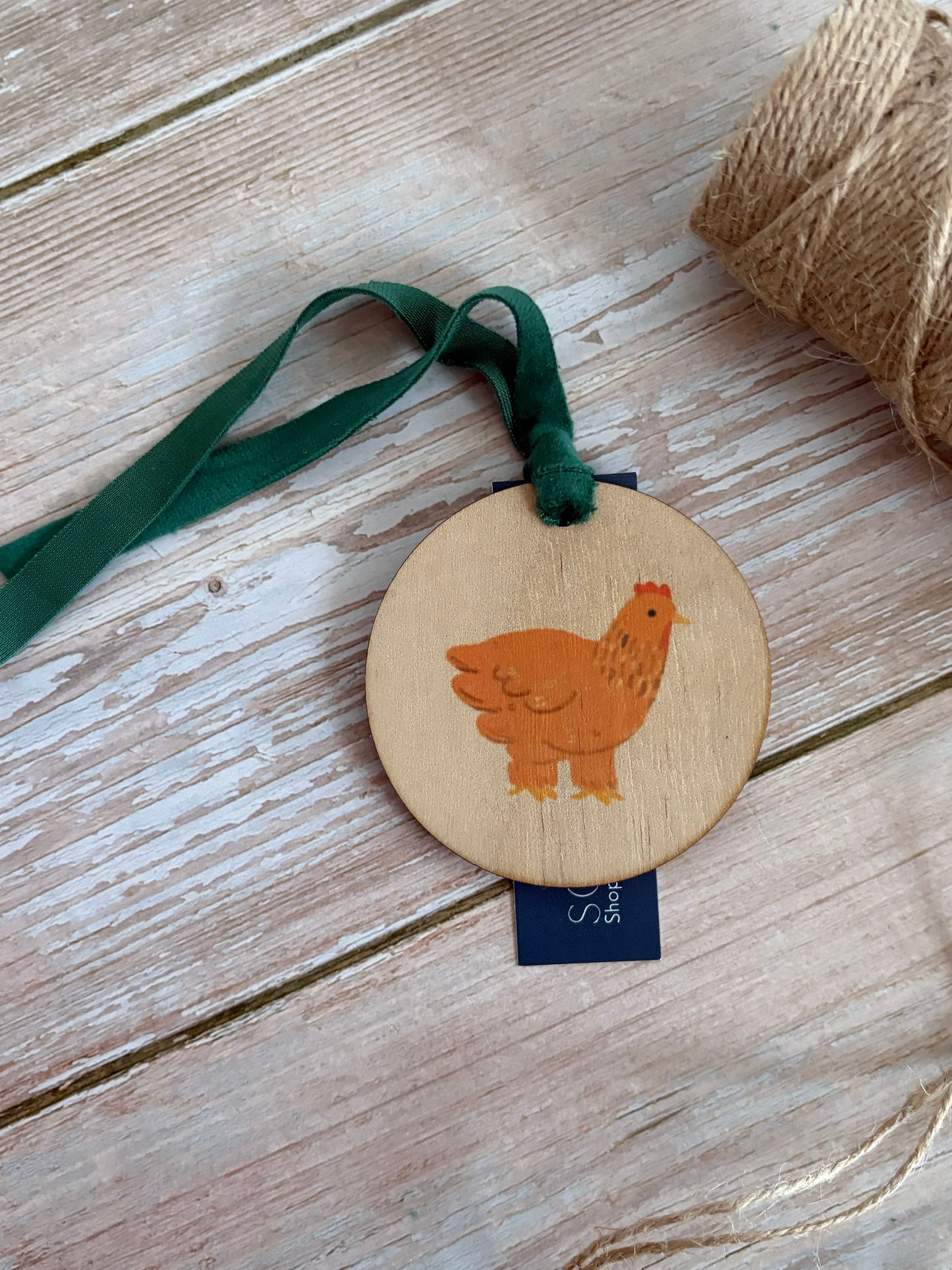Chicken Floofs Wooden Ornament