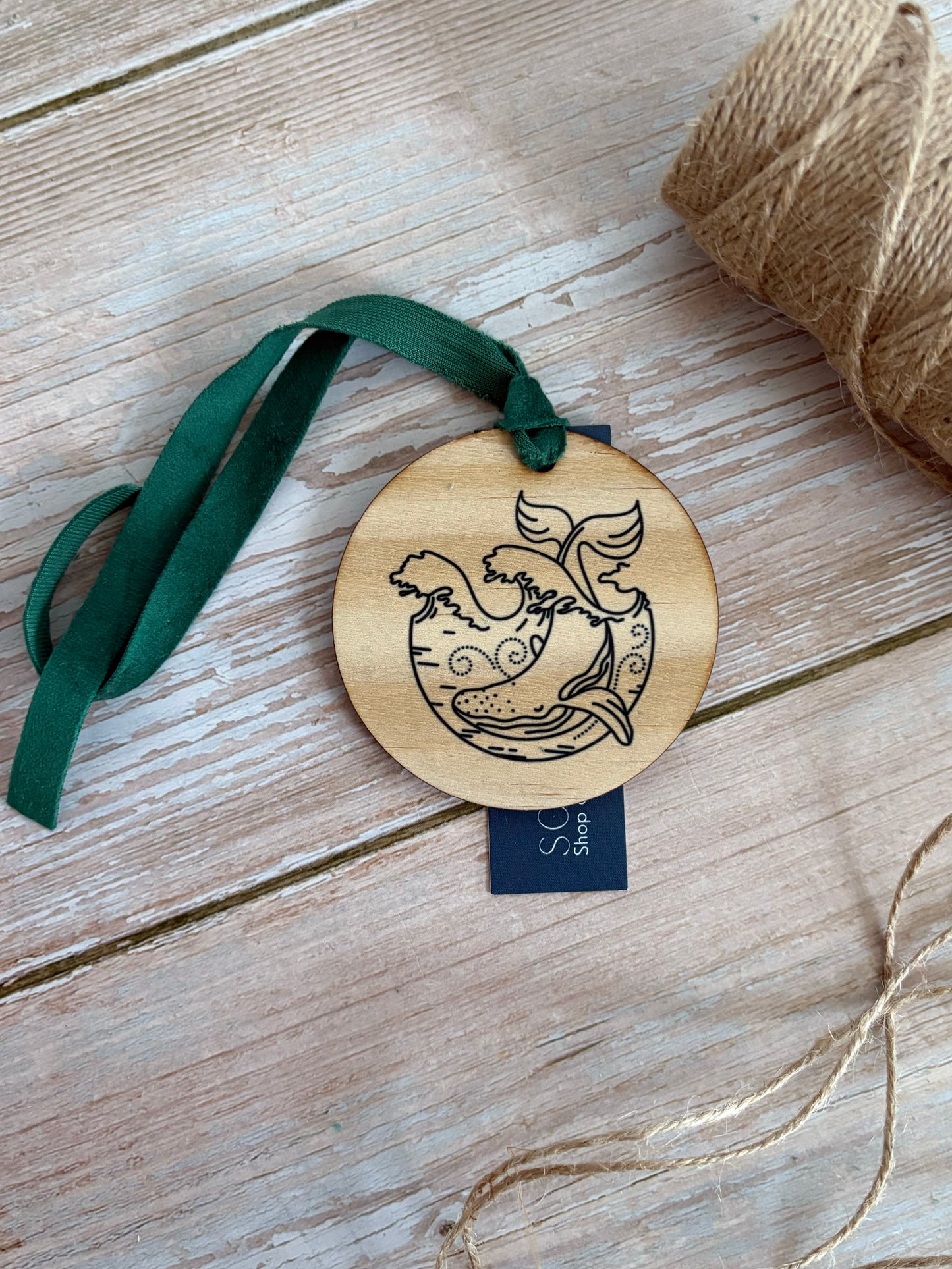 Whale Wooden Ornament