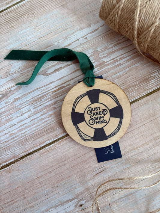 Just Keep Swimming Wooden Ornament