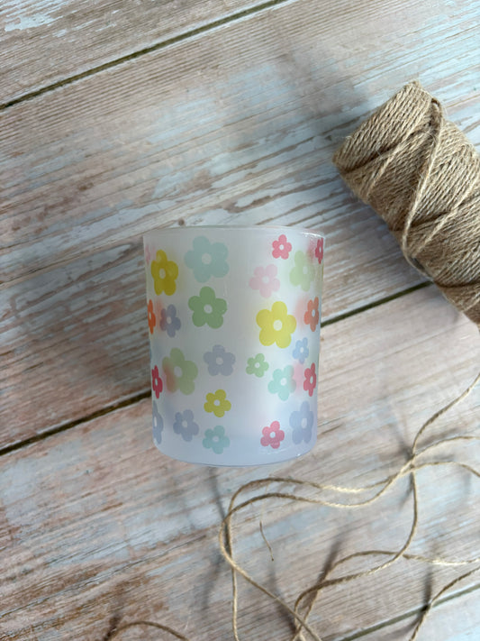 Daisies Glass Votive