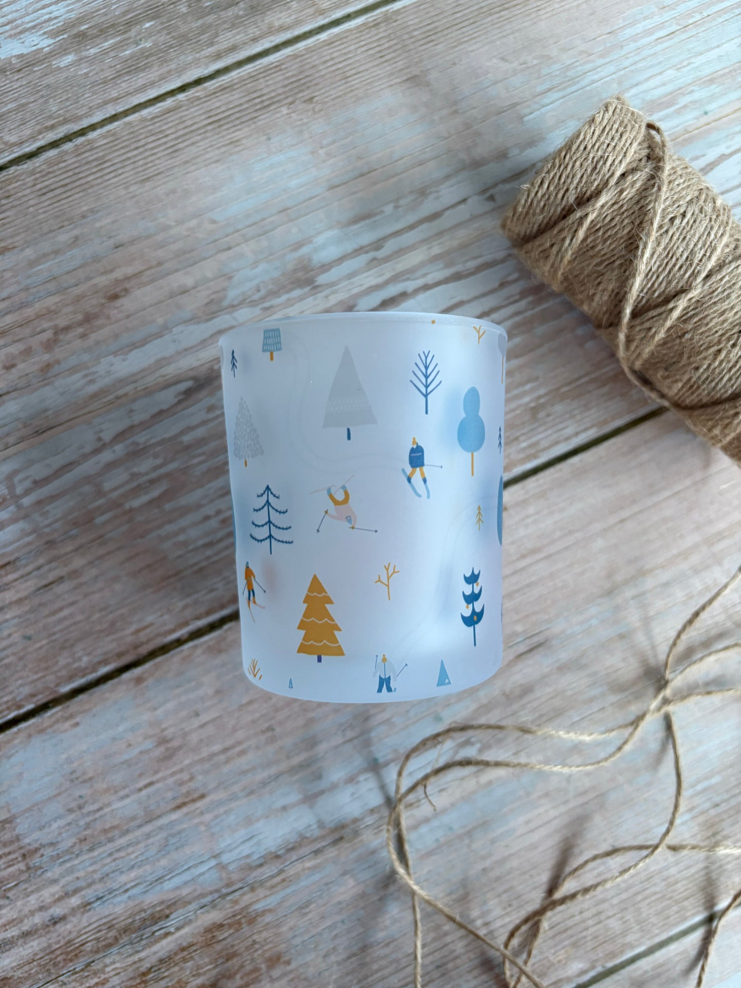 Ski Season Glass Votive