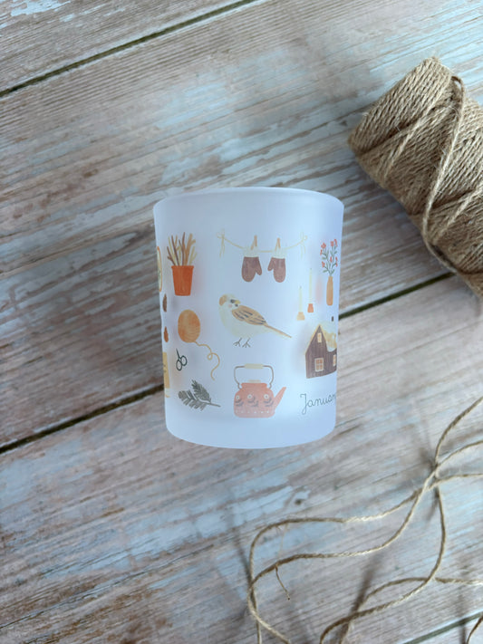 January Glass Votive