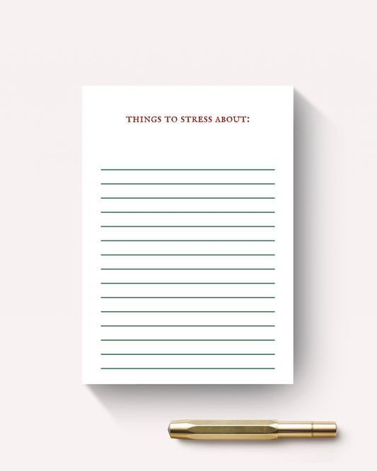 Things to stress about A5 Jotter Pad