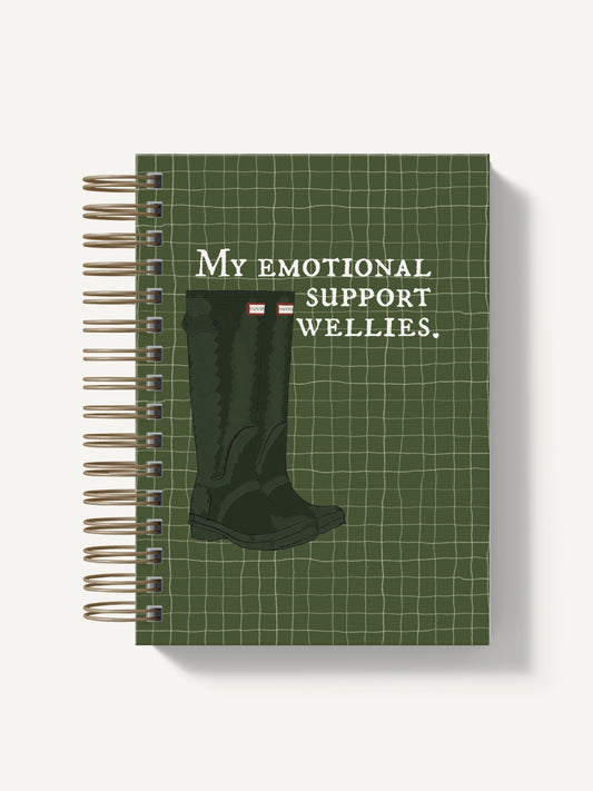 Emotional support wellies, Hardback Notebook