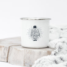 Load image into Gallery viewer, It is practically impossible to look at a penguin and feel angry - Enamel Mug - Sovende Bjorn