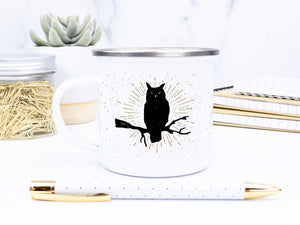 Black Owl - Enamel Mug