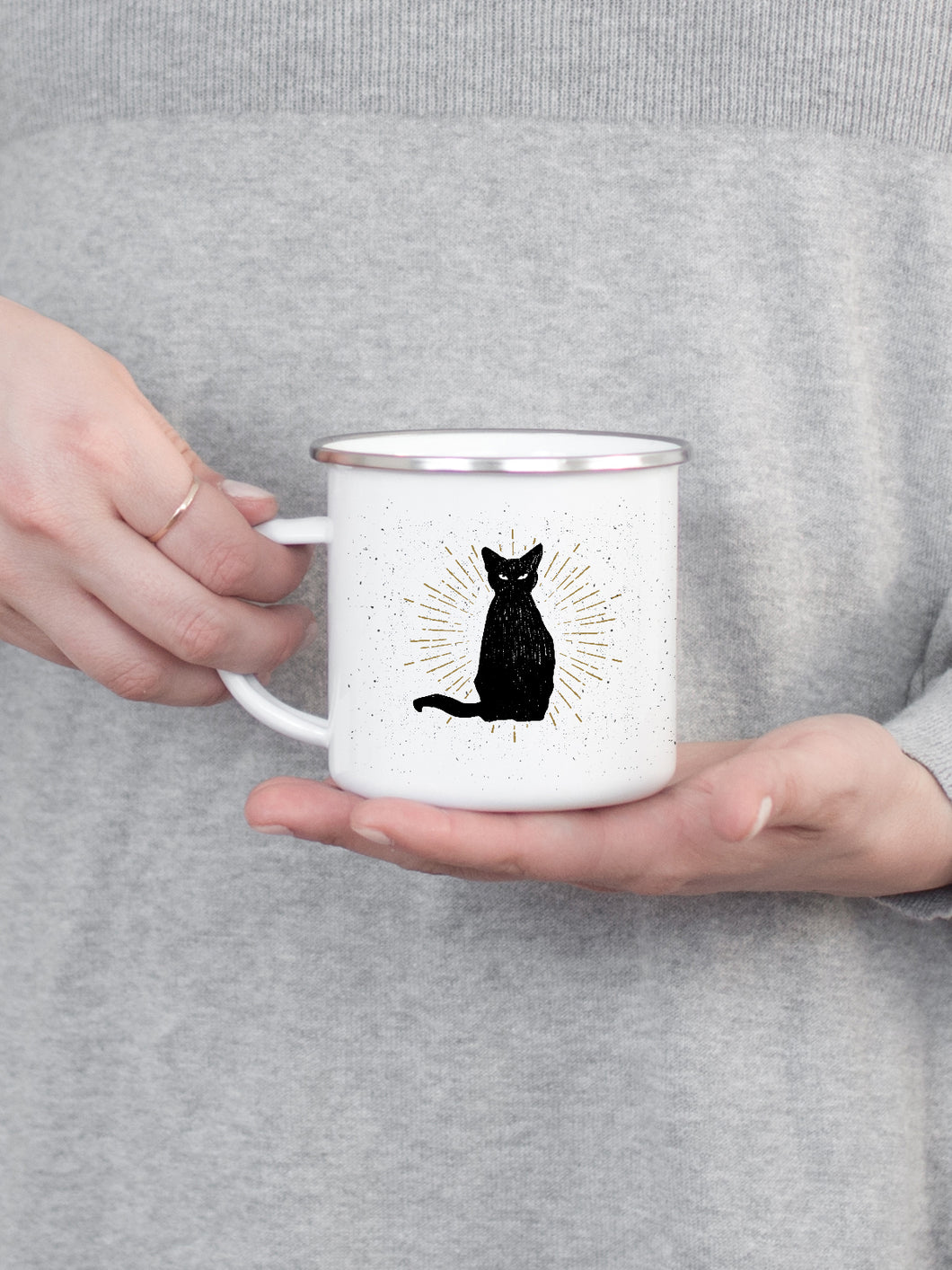 Black Cat - Enamel Mug