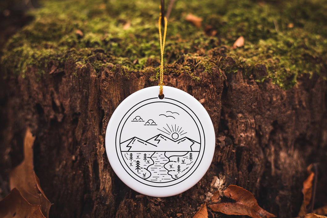 Mountains Ceramic Ornament