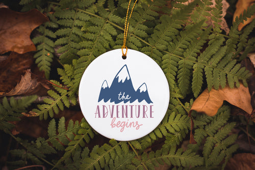 Let's go to the Mountains Ceramic Ornament