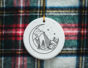 Mountains in the Moon Ceramic Ornament