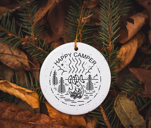 Happy Camper Ceramic Ornament