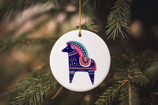 All the pretty horses Ceramic Ornament