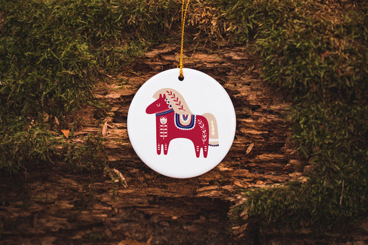 All the pretty horses Ceramic Ornament