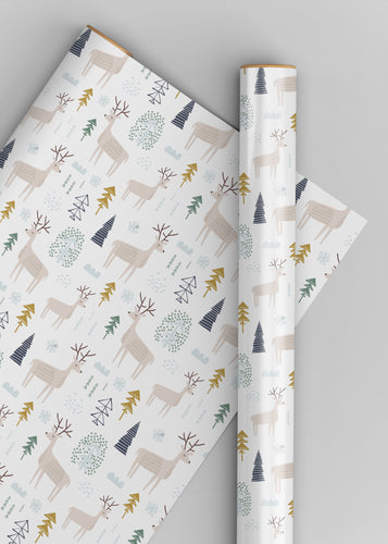 Christmas in the Enchanted Forest 50x70cm Uncoated Wrapping Paper Sheet
