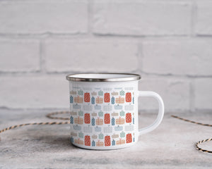Folky Wintertime Christmas Enamel Mug