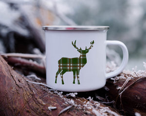 Deer Stag Enamel Camping Mug