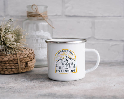 Never Stop Exploring - Enamel Mug