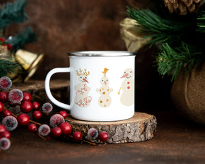 Folky Wintertime Christmas Enamel Mug