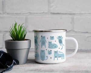 More of the cats - Enamel Mug