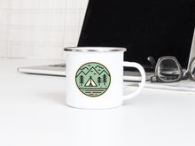 Load image into Gallery viewer, Camping Badge - Enamel Camping Mug