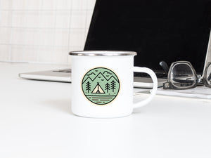 Camping Badge - Enamel Camping Mug